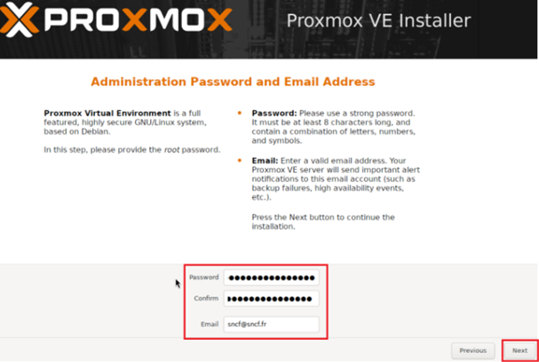 Configuration mot de passe