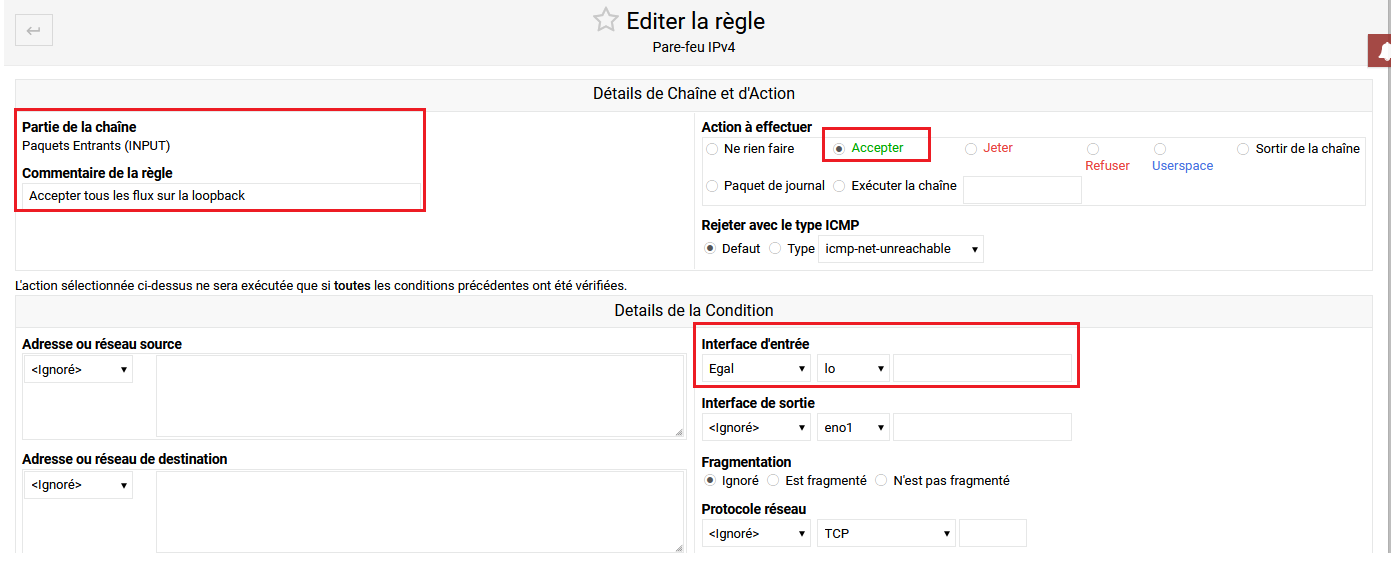 Configuration règle 2 - Interface loopback