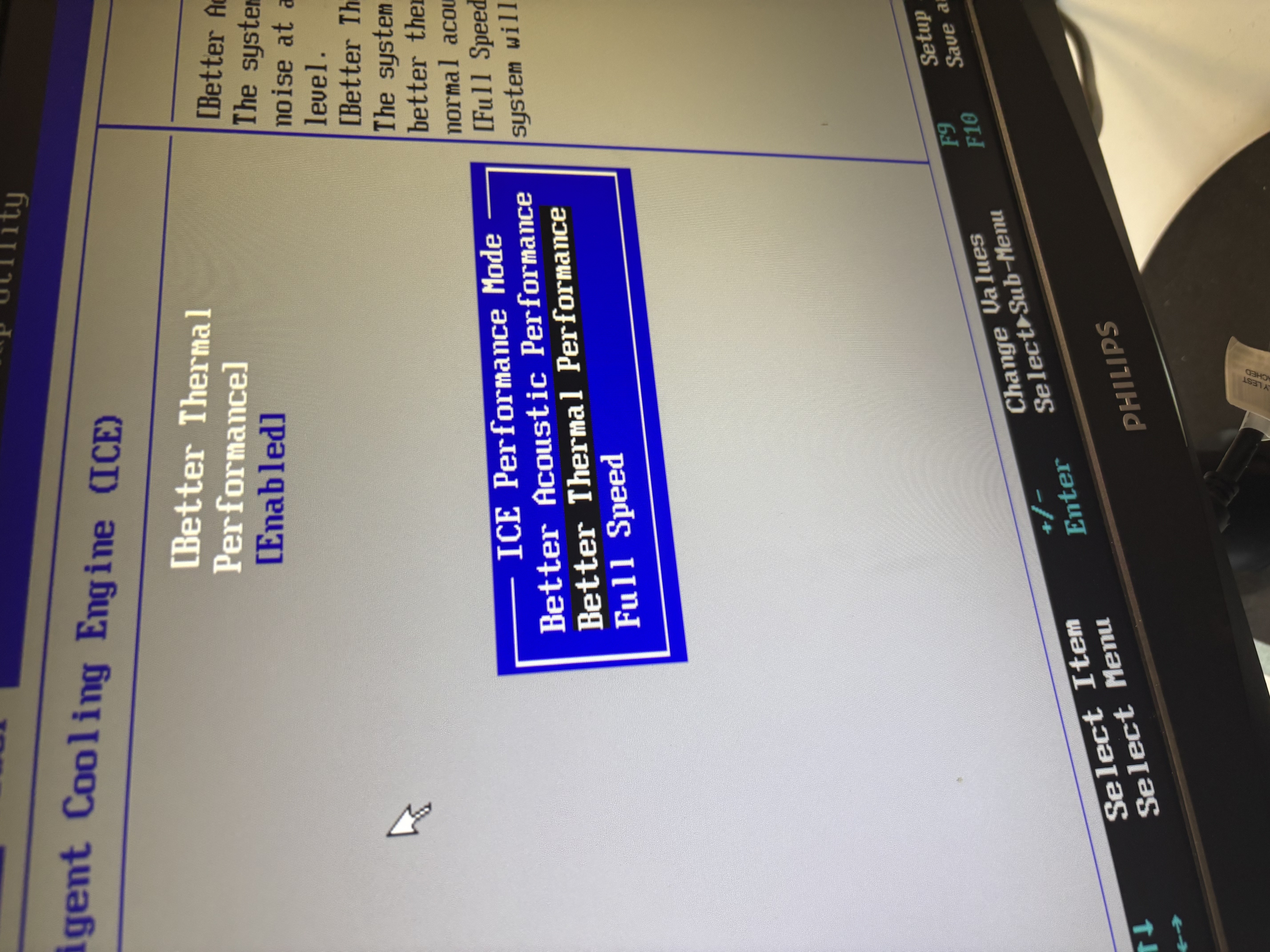 Configuration BIOS Better Thermal Performance