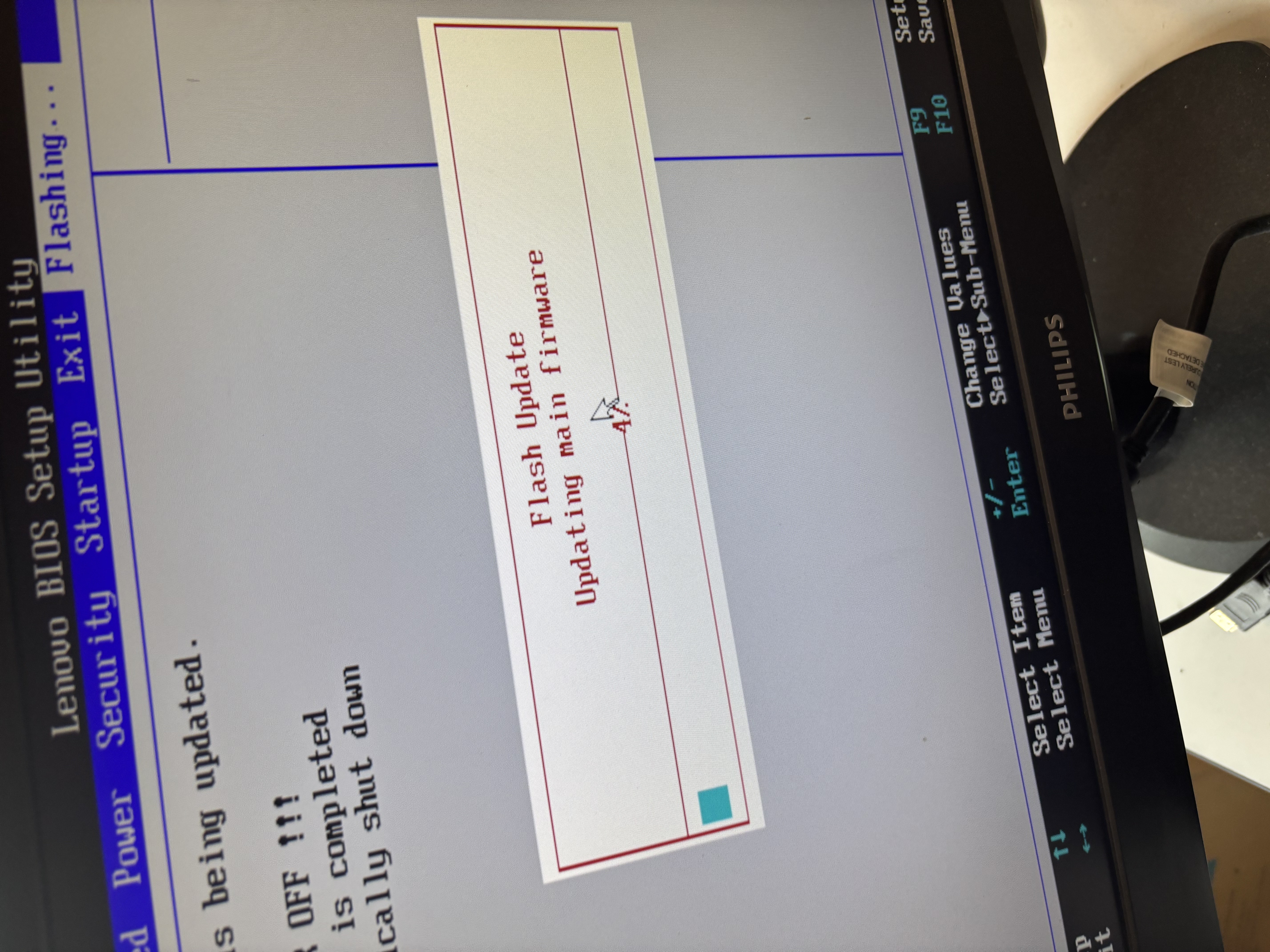 Mise à jour du BIOS en cours
